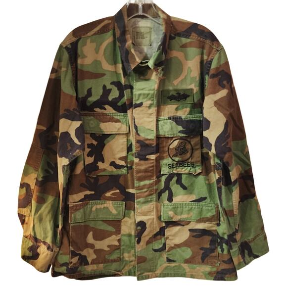 Team Jesus Custom Upcycled U.S. Military Camo Jacket, Unisex M/L - Picture 6 of 8